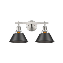 Golden Canada 3306-BA2 PW-BLK - Yep by Golden Lighting Orwell 2-light Vanity in Pewter and Matte Black shade